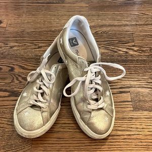 Metallic gold Veja sneakers